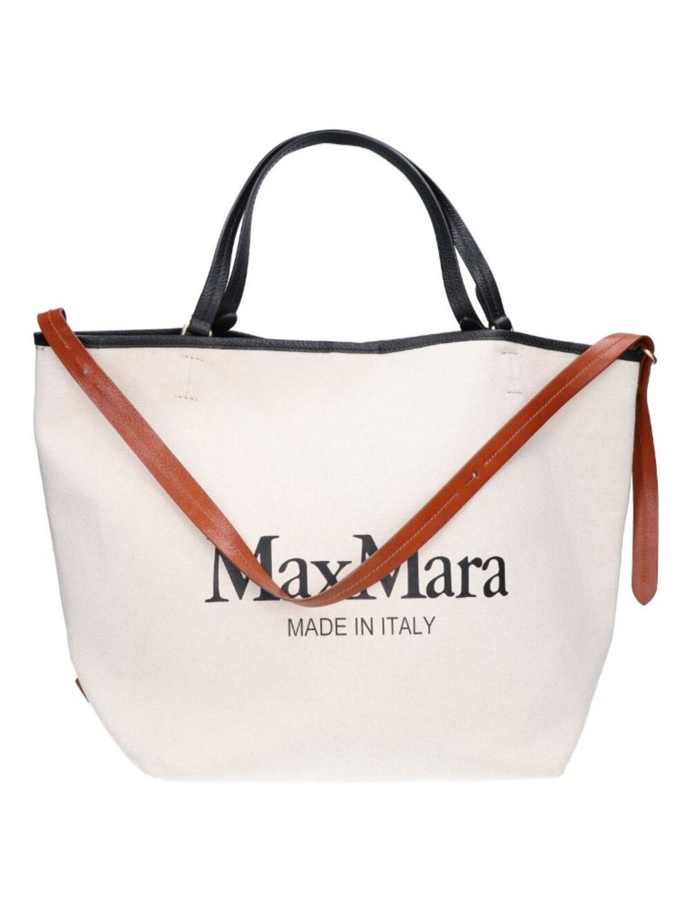 Max Mara Logo Canvas Leather 2-Way